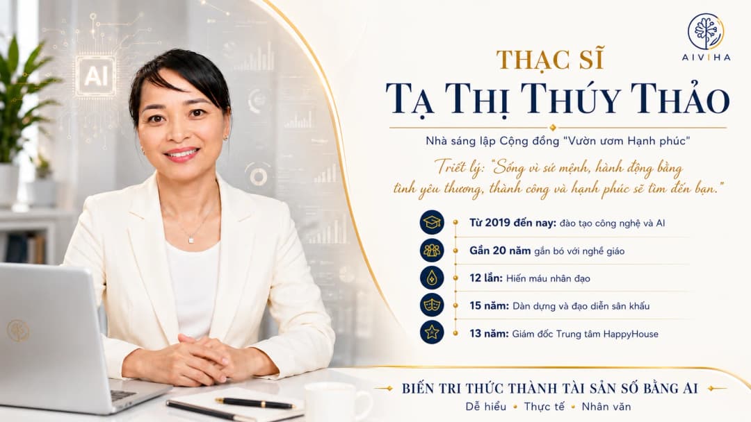 ThS. Tạ Thị Thúy Thảo — Chuyên gia đào tạo AI ứng dụng, người hướng dẫn khóa học tại AIVIHA